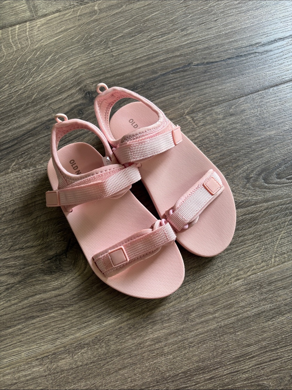 Old Navy Girls Light Pink Hook-and-Loop Strap Sandals